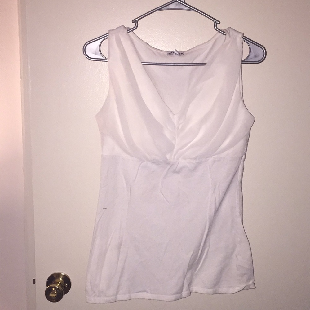 Express chiffon overlay pleated top